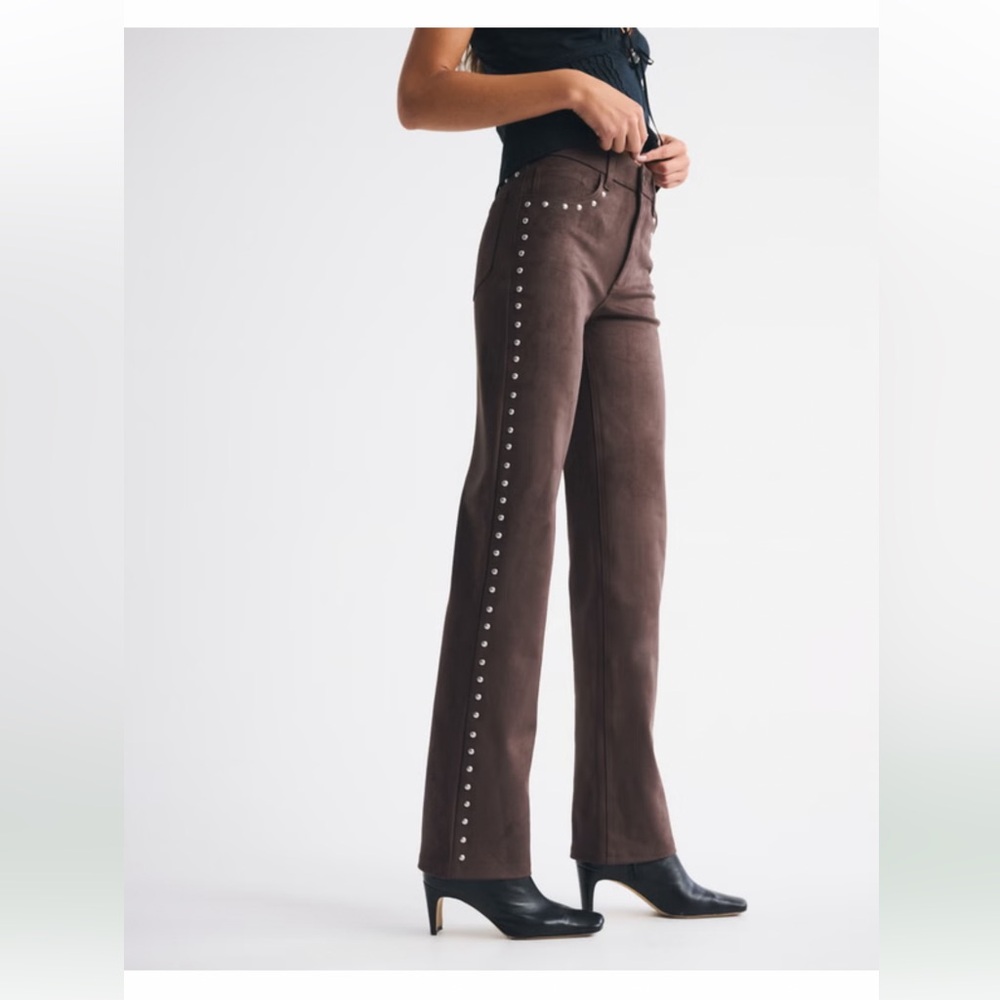 High Rise 90s Relaxed Vegan Suede Pant